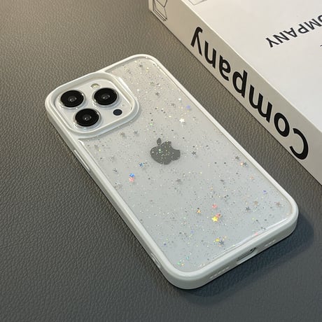 星ラメ入り iPhone14/15プロケース クリア可愛いiphone13/12mini/11proケース シンプル 使いやすい キラキラ[M2231]