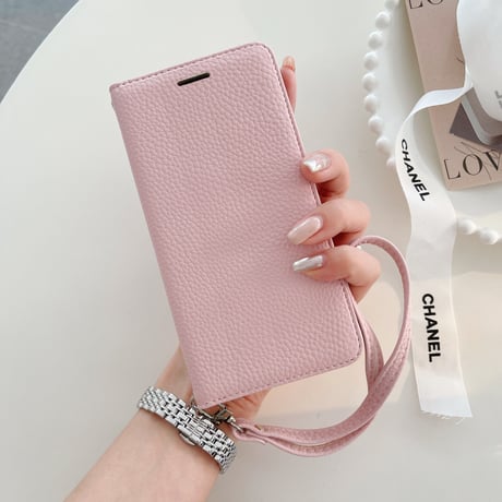 手帳型 iphone14/15proケース  レザー 高品質 iphone13mini/12/11カバー  ストラップ付 カード/お札/写真収納 スタンド[M3129]