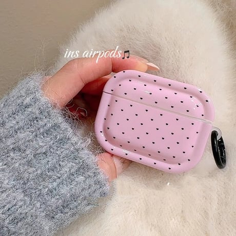 ピンク Airpods 4ケース ハート柄 Airpods3/2カバー Airpodspro2/pro リング/ハートチャーム 可愛い[M4898]