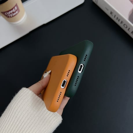 レザー MagSafe iPhone15Pro/15Promaxケース  無地シンプル 高品質 男女兼用 iPhone14/13Proカバー 高級感[M3666]