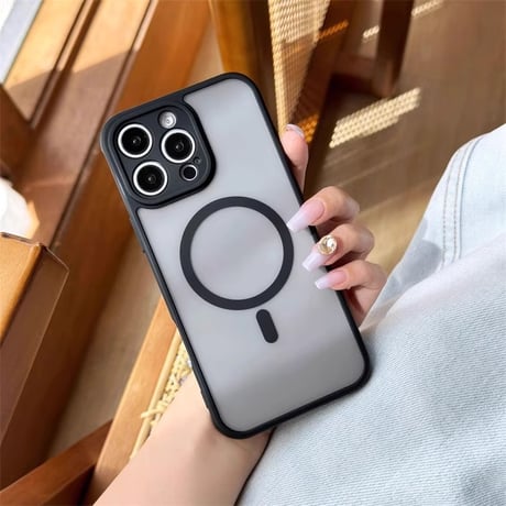 指紋防止 iPhone16Pro/16Promaxケース MagSafe対応 iPhone15Pro/14Pro/13カバー シンプル マット [M4581]