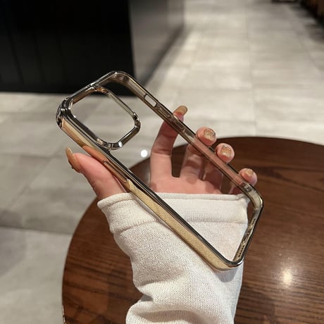 高透明黄ばまない iPhone14pro/14promaxケース  高品質メッキ アイフォン13pro/12proカバー 高級感  頑丈  シンプル 男女兼用[M2547]