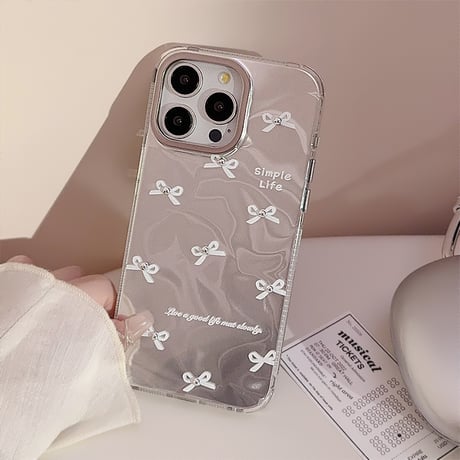 リボン柄 iPhone15pro/15ケース キラキラ アイフォン14ProMax/13pro/12ケース かわいい 女子力アップ[M4514]