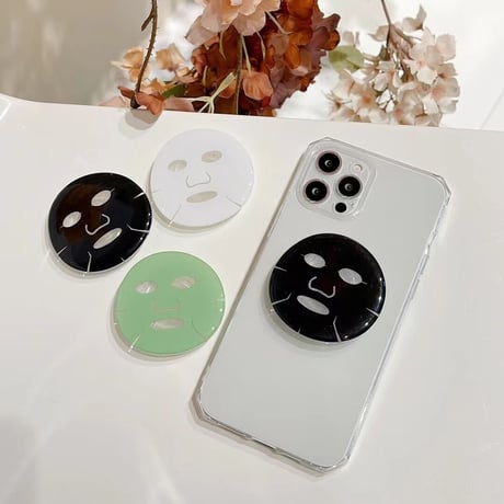 フェイスパック グリップ付 iphone13pro/12ケース   美容マスク クリア耐衝撃iphoneXR/11カバー   頑丈  多機能M952