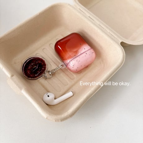 ぼかしカラー Airpods 4ケース ドーナツリング付 Airpodspro2/proカバー Airpods3/2 めっちゃ可愛い ギフトにおすすめ[M4887]