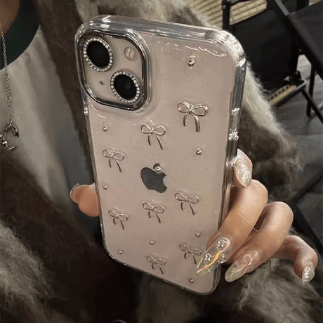キラキラ リボンiPhone15pro/15promaxケース 星 ラメ入り クリアiphone14/13/12proカバー 高級感 黄ばまない[M4055]