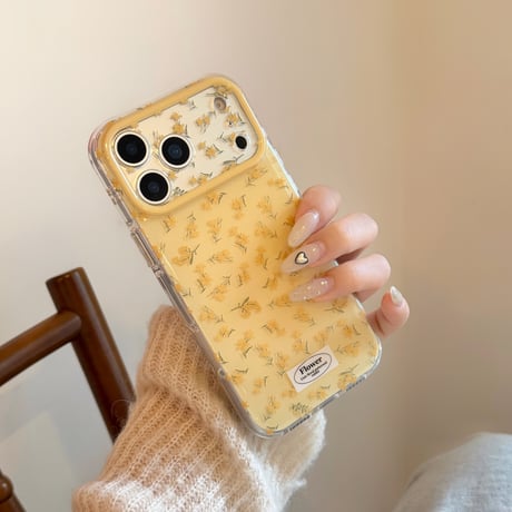 黄色い花 iPhone17Pro/17ケース 春向け iPhone17ProMax/16Pro/15カバー 花柄カメラカバー かわいい  [M6107]