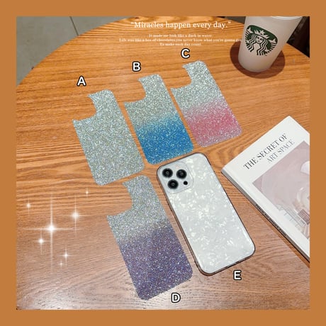 キラキラシール iPhone全機種対応 使いやすい 高品質 おしゃれ シック  クリアケースにおすすめ[M3160]