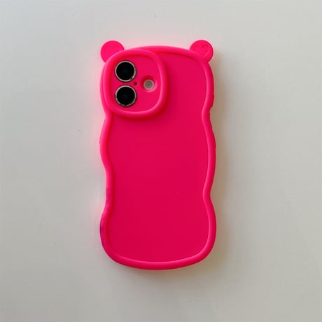 耳付 シリコン iPhone16pro/16plusケース うねうね iPhone15pro/14/13proカバー シンプル 可愛い [M4972]