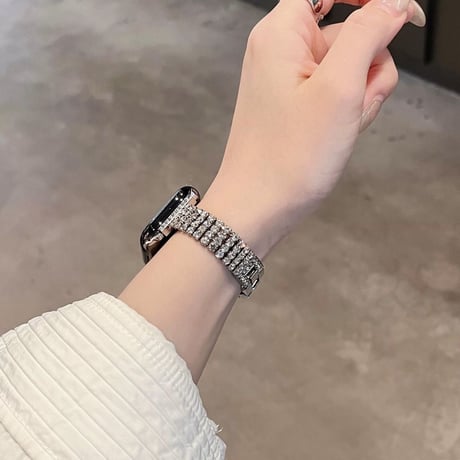 ジュエリー アップルウォッチバンド キラキラ高級感 AppleWatchベルト Ultra3/2/1 Series 11/10/9/8 SE3/2/1高品質 エレガント[M5555]