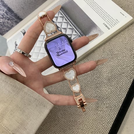 ビジューハート Apple watchバンド おしゃれアップルウォッチベルト Ultra3 series11 10 98 7 6 SE3 SE2  高級感[M4631]