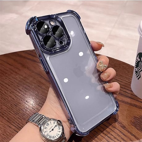 iPhone15Pro/15promaxケース 耐衝撃 レンズ保護 メッキクリアアイフォン14/13/12ケース カッコイイ[M3507]