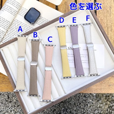 レザー製 Apple watchバンド マグネット式 アップルウォッチベルト Ultra3 series11 10 98 7 6 SE3 SE2  使いやすい[M5755]
