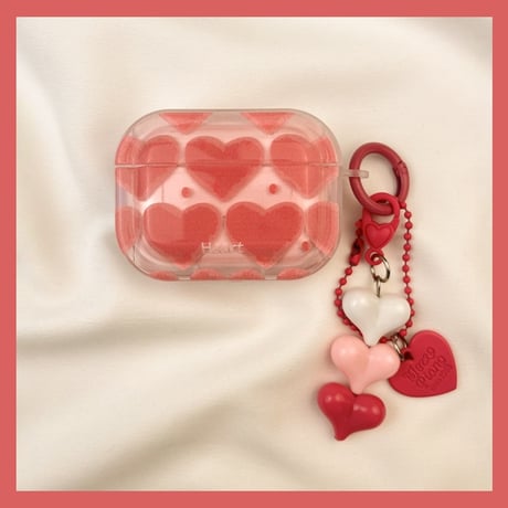 ピンクハート柄 AirPods Pro 3ケース グラデーション Airpods 4/3ケース  Airpods Pro 2/Pro 1カバー  キーホルダ付 可愛い 女子に人気[M5991]