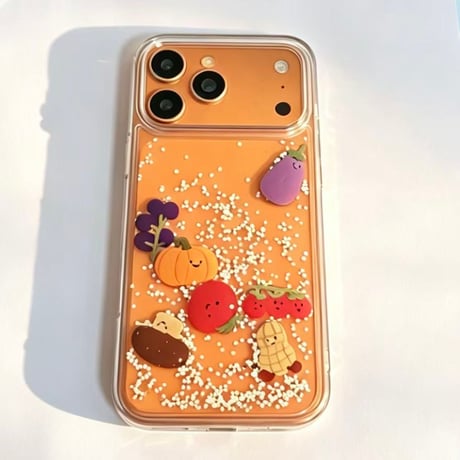 動く野菜 iPhone17Pro/17eケース 液体いり iPhone16Promax/15Proカバー 面白い 頑丈 ギフトにおすすめ [M6388]