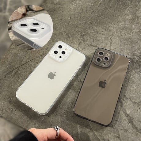 透明 iphone13/14promaxケース  艶カラーアイフォン11/XRカバー   全面保護  頑丈 シンプル風M949
