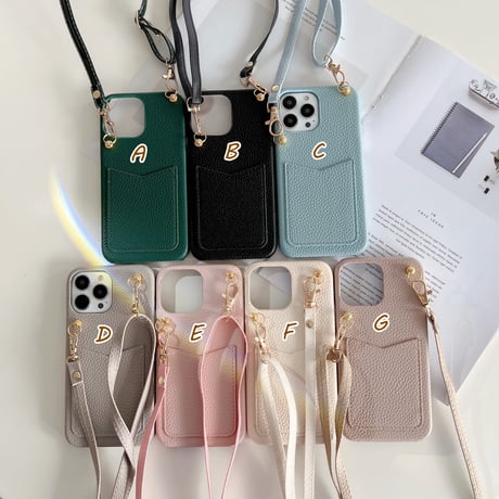 ICカード入れ iPhone14/14proケース 革製 ショルダーストラップ アイフォン13/12/SE3カバー シンプル風 可愛い 実用 [M2256]