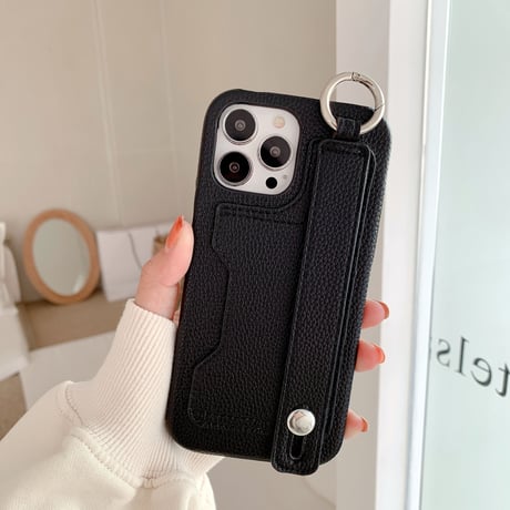 iphone13mini/12promaxケース  革製 リングベルト付き iphone11pro/se2カバー  高品質 スタンド機能 頑丈 シンプル 多機能 M1378