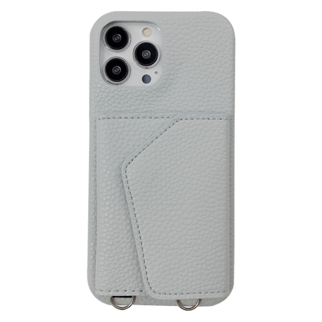 ミラーカード入れ4個 iPhone14/15proケース レザーアイフォン13/12/11proケース 化粧直しに便利 長さ調整可ショルダー付き [M2848]