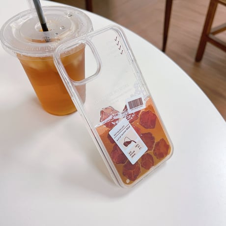 動く液体アイスコーヒー iPhone16/15pro/13/14ケース  氷入り ラッテ  アイフォン12/11proクリアカバー 面白い ストレス解消 頑丈 [M2958]