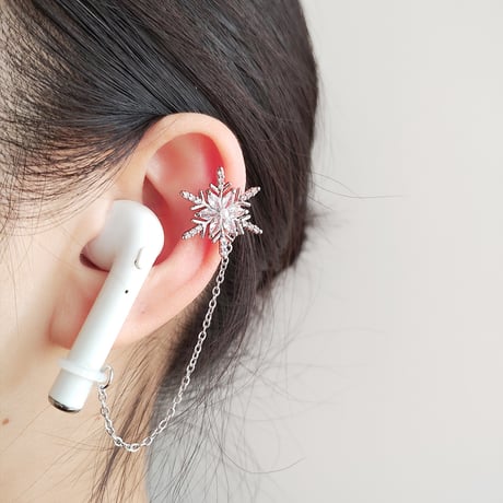 オシャレ AirPods用イヤークリップ 落下紛失防止 ダイヤ/宝石/パール イヤホンストラップ  ホルダー キラキラ  人気 2点セット[M6105]