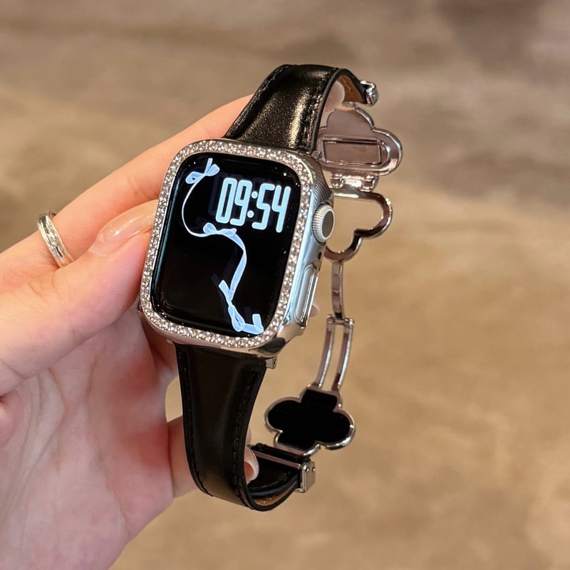 マグネット式 Apple watchバンド クローバー レザー アップルウォッチ