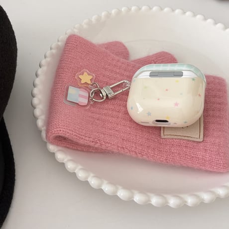 クマちゃん Airpods 4ケース 淡色系 Airpodspro2/proカバー Airpods3/2 キーホルダー付 めっちゃ可愛い ギフトにおすすめ[M4998]