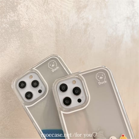 動く液体 アヒル iPhone14/15proケース 泳ぐダック アイフォン13/12/11カバー かわいい ストレス解消 ギフトにおすすめ [M2875]