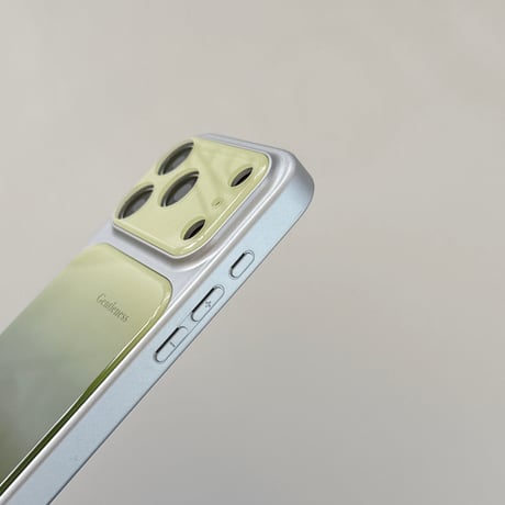 グラデーショングリーン iPhone17Pro/17ケース 光沢感 iPhone16/15Pro/14ケース  頑丈 涼しそう[M6371]