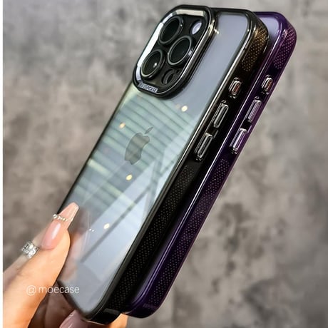 高透明 iPhone15/15proケース 滑り止め 丈夫iphone14Pro/13promaxケース 黄ばまない 画質に影響しないレンズフィルム付[M3738]