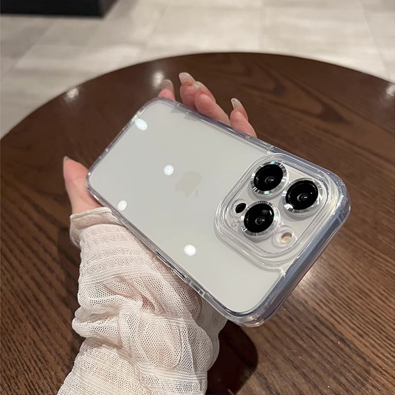 iPhone15pro/15promaxクリアケース ガラスレンズフィルム付 高透明度