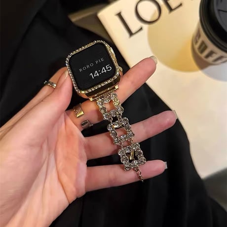 メタルビジュー Applewatch 10ベルト キラキラ 高級感 Ultra2/1/SE2/1/Series9/8/7/6/5/4/3/2/1アップルウォッチバンド おしゃれ[M4622]