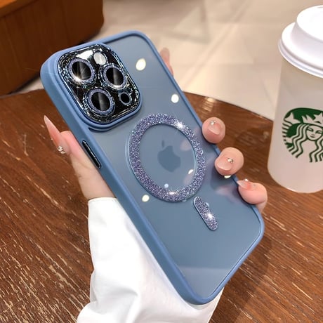 キラキラカメラカバー iPhone15/15proケース MagSafe お洒落iphone14/13/12proケース 女子力アップ 黄ばまないクリアケース[M3756]