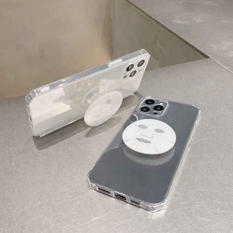 フェイスパック グリップ付 iphone13pro/12ケース   美容マスク クリア耐衝撃iphoneXR/11カバー   頑丈  多機能M952