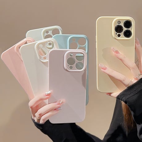 くすみカラー iPhone14/15ケース 韓国風淡色 アイフォン13/12/11カバー 上品で大人っぽい シンプル 全面保護 [M2912]
