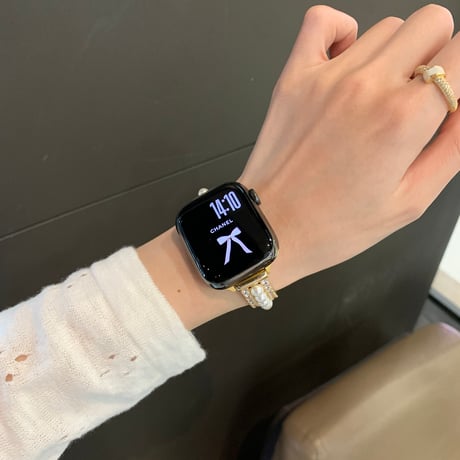 上品真珠 AppleWatchバンド キラキラダイヤ  AppleWatchベルト Series 11/10/9/8 SE3/2  Ultra3/2/1 メタルリック 高級感高品質[M6498]