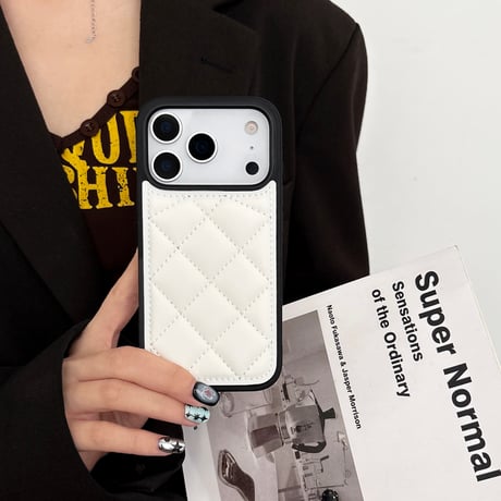 高級感 iPhone17Pro/17ケース キルティングデザイン iPhone16/15promax/14/13proカバー 上品 オシャレ セレブ愛用[M5876]