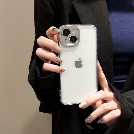 iPhone16/16Proケース クリア シンプルアイフォン15pro/14/13promaxカバー メッキ シック [M4561]
