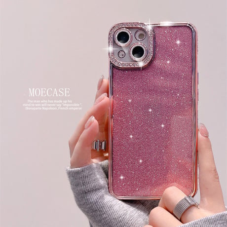 ジュエリー iPhone14pro/14promaxケース キラキララメシール付 iphone13/12/11promaxカバー  オシャレ 高級感 ガールズに大人気[M2388]