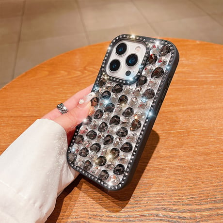 豪華ダイヤ iPhone16Pro/16カバー ジュエリー キラキラ iPhone15plus/14/13promaxケース 贅沢 ストラップ 高級感たっぷり [M5291]