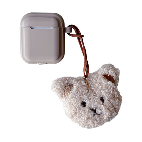 クマちゃんストラップ AirPods4/Pro2ケース シリコン製  airpods3/2カバー 防塵カバー付き  お揃い ギフトにおすすめ[M2528]