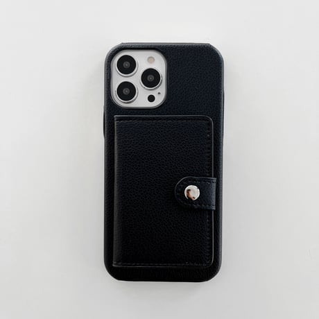 ICカード入れ5個 iPhone14plus/14proケース 革製 アイフォン13mini/12/11proカバー シンプル風 便利 お札収納 ファッション[M2353]