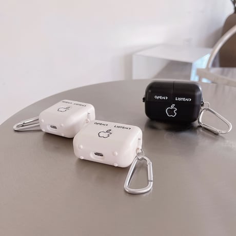 ボタン押すと開ける airpods保護ケース 面白い airpods3/proカバー  フックき  可愛い ギフトにおすすめ お揃い [M2097]