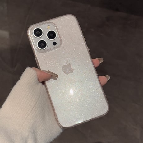 定番 iPhone16pro/16promaxケース キラキララメ iPhone15pro/14pro/13/12カバー 黄ばまない クリアケース [M5085]