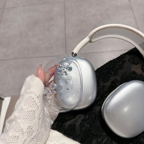 ダイヤ蝶/星 AirPodsMax1/2ケース めっちゃ可愛いクリア エアーポッズ マックス専用カバー 軽量頑丈 ギフトに最適[M5230]