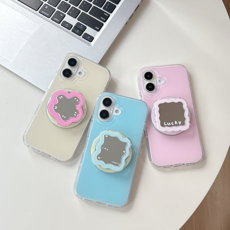 ミラー スマホグリップ スタンド マグネット式タイプ 便利  可愛い 耐久性ある ギフトに最適 夏秋に人気 [M5476]