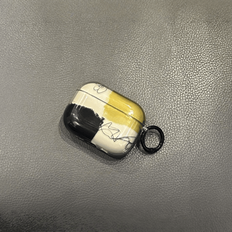 カラーブロッキング AirPodsPro3ケース 上品 シック Airpods4/3ケース  AirpodsPro2/Pro1カバー  ストラップ付 可愛い[M5961]