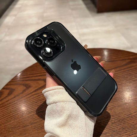 スタンド付高透明 iPhone14/15ケース 高級感高品質 iPhone13/12/11カバー 枠 滑りにくい オシャレ 男女向け シンプル多機能[M3044]