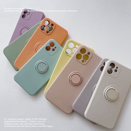 iPhone16/16Proケース リング付  高品質シリコン iphone15pro/14/13mini/12/11proカバー   シンプル  お揃い 手さわりよい スタンド[M2194]