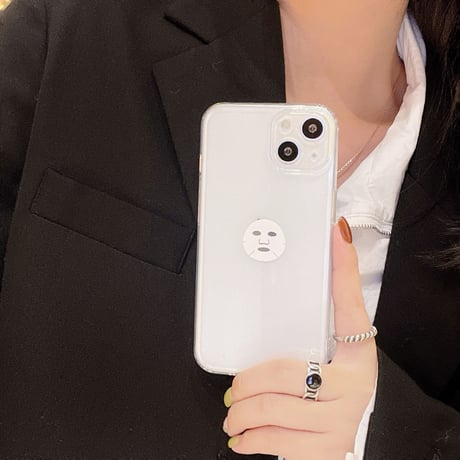 シートパックマスク柄 iPhone16/15pro/14/13promaxケース 透明 iphone12mini/11proカバー   超可愛い SNS人気M1114